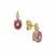 Lehrer TorusRing Kaleidos Pink Topaz Earrings with Diamonds in 9K Gold 2cts