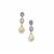 'The Apollo & Artemis Earrings' Golden South Sea Cultured Pearl Earrings with Multi Gemstones in 9K Gold (10mm)