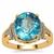 Ratanakiri Blue Zircon Ring with Diamond in 18K Gold 9.65cts