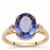 AA Tanzanite Ring with White Zircon in 9K Gold 3.60cts