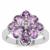 Moroccan Amethyst Ring with White Zircon in Sterling Silver 2.40cts