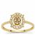 Champagne Diamonds Ring with Golden Ivory Diamonds in 9K Gold 0.38cts