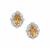Imperial Garnet Earrings with White Zircon in Sterling Silver 1.35cts
