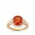 Mandarin Garnet Ring with Diamonds in 18K Gold 3.75cts
