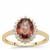 Raspberry Tanzanian Zircon Ring with White Zircon in 9K Gold 2.80cts