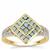 Blue Diamond Ring with White Diamond in 9K Gold 1ct