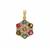 Multi-Colour Tourmaline Pendant with White Zircon in Gold Plated Sterling Silver 3.60cts