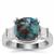 Egyptian Turquoise Ring with White Zircon in Sterling Silver 3.79cts