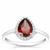 Nampula Garnet Ring with White Zircon in Sterling Silver 1.48cts