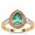 Botli Green Apatite ,Pink Tourmaline Ring with White Zircon in 9K Gold 1.70cts