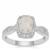 Rose Cut Plush Diamond Sunstone Ring with White Zircon in Sterling Silver 1.27cts