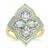 Santa Maria Aquamarine Ring with White Zircon in 9K Gold 1.80cts