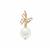 South Sea Cultured Pearl Pendant with White Zircon in 9K Gold (12mm)
