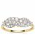 Diamonds Ring in 9K Gold 0.77ct