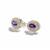 Tanzanian Amethyst Oval Earrings White Zircon With Double Halo  1.45cts
