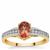 Lotus Tourmaline Ring with White Zircon in 9K Gold 1.05cts