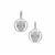 White Zircon Earrings with Rajasthan Garnet in Sterling Silver 1.15cts