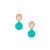Amazonite Earrings with Rose Quartz in Gold Tone Sterling Silver 17.80cts 