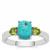 Kingman Turquoise & Arizona Peridot Sterling Silver Ring ATGW 1.60cts