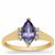 AA Tanzanite Ring with White Zircon in 9K Gold 1.15cts