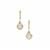 Lehrer Quasar Cut White Topaz Earrings with White Zircon in 9K Gold 3.65cts