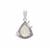 Rainbow Moonstone, Tanzanite Pendant with White Zircon in Sterling Silver 1.85cts