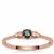 Blue, Pink Diamonds Ring in 9K Rose Gold 0.27cts