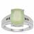Prehnite Ring with Green Diamond in Sterling Silver 4.54cts