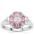 Mozambique Pink Spinel Ring with White Zircon in Sterling Silver 1.10cts