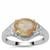 Imperial Mongolian Andesine Ring with White Zircon in Sterling Silver 2.70cts