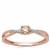 Champagne Diamond Ring with White Diamonds in 9K Rose Gold 0.21ct