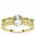 Aquaiba™ Beryl Ring withKijani Garnet in 9K Gold 1.50cts