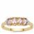 Imperial Pink Topaz Ring with White Zircon in 9K Gold 1ct