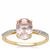 Idar Pink Morganite Ring with White Zircon in 9K Gold 1.75cts