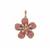  Ombre Floral Fiore Pink Sapphire Pendant with White Zircon in Rose Gold Plated Sterling Silver 1cts