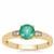 Green Apatite Ring with White Zircon in 9K Gold 0.90cts