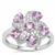 Rose du Maroc Amethyst Ring with Ring Zircon in Sterling Silver 1.57cts