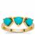 Sleeping Beauty Turquoise Ring in 9K Gold 1.20cts