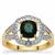 Grandidierite Ring with Diamond in 18K Gold 1.45cts