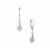 Aquamarine Earrings with Freshwater Cultured Pearl in Sterling Silver 