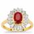 Burmese Ruby Ring with White Zircon in 9K Gold 3.05cts