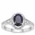 Bharat Blue Sapphire Ring with White Zircon in Sterling Silver 1.96cts