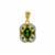 Chrome Diopside Pendant with White Zircon in Gold Plated Sterling Silver 1.25cts