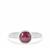  Star Ruby Ring with White Zircon in Sterling Silver 2.68cts