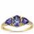 AA Tanzanite Ring with White Zircon in 9K Gold 1.50cts