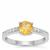 Burmese Amber Ring with White Zircon in Sterling Silver 0.60ct