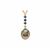Tahitian Cultured Pearl Pendant with Thai Sapphire in 9K Gold (10MM)