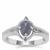 Rose Cut Bharat Sapphire Ring with Blue Diamond in Sterling Silver 1.02cts