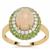Ethiopian Opal, Tsavorite Garnet Ring with White Zircon in 9K Gold 2.90cts