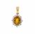 Bang Kacha Yellow Sapphire Pendant with White Zircon in 9K Gold 1.90cts